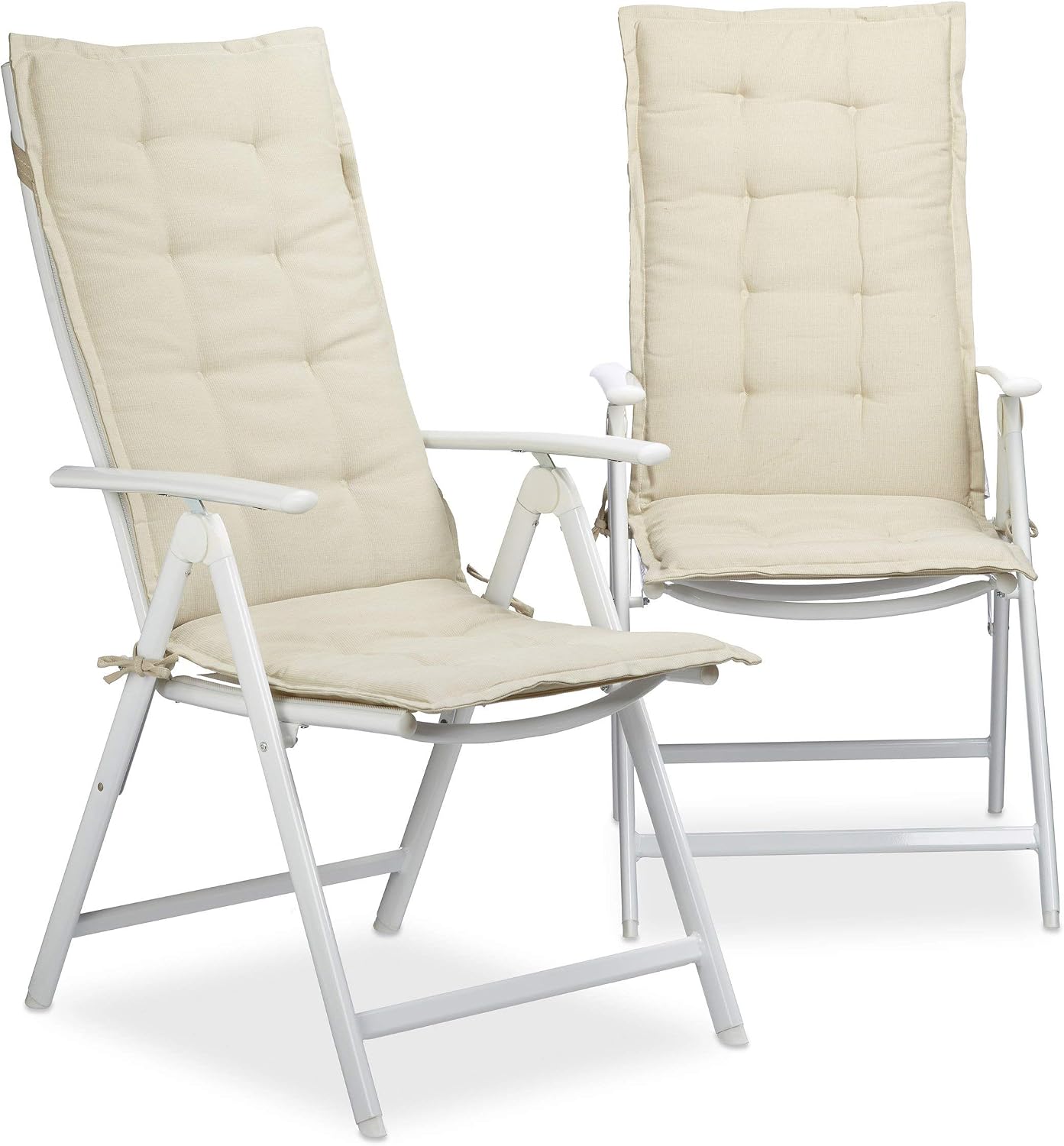 Chaises Jardin Pliantes 2 Chaises De Jardin Pliables Relaxdays - Métal Vert - Support 120kg - Pour Terrasse Et Balcon Chaises Camping Métal