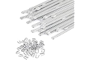 EUSTREER 50 Pcs 1/4'' x 13.7Inch Spiral Steel Boning for Corset, Sewing Corset Boning Precut with 50 Steel Boning Tips Structure and Form (6mm)