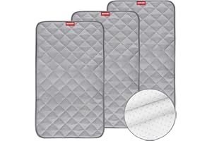 Changing Pad Liners 3 Pack, Waterproof Changing Table Cover, Made from Viscose Quilted with Non-Slip Back（14" x 27", Ultra Ab