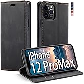 japezop iPhone 12 Pro Max Case Wallet with [RFID Blocking] Card Holder Kickstand Magnetic,Leather Flip Wallet Case for iPhone 12 Pro Max 6.7 Inch(Black)