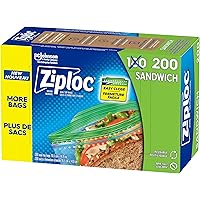 Ziploc Sandwich Bags for On-the-Go Freshness, Grip 'n Seal Technology for Easier Grip, Open and Close, 180 Count
