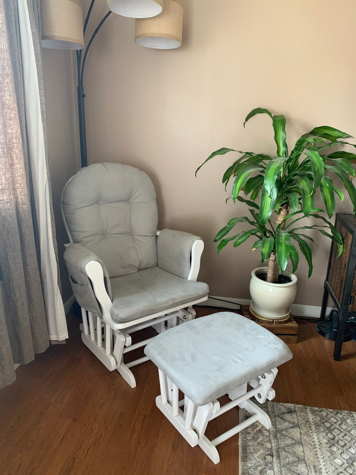 35/mo Finance REJOICE HOME Atoll Glider with Ottoman, Espresso/Beige