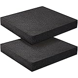 2-Pack Packing Foam Sheets - 12x12x2 Customizable Polyurethane Insert Pads for Tool Case Cushioning, Crafts (Black)