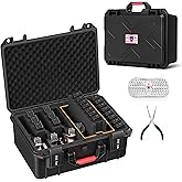 Kinghardcase Built-In Lock TSA Gun Case for Handguns, 5 Pistol Case & 21 Magazines– Pre-Cut Multiple Pistols Heavy Duty WaterProof & Shock Proof, TSA Approved Firearm Travel Case with Desiccant