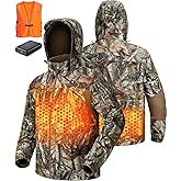 TIDEWE Heated Jacket for Men with Battery Pack, Zippered Back Pocket with Heater (Next Camo G2, Size S-XXXL)