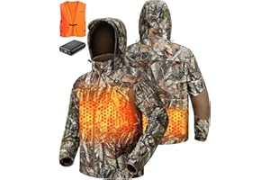 TIDEWE Heated Jacket for Men with Battery Pack, Zippered Back Pocket with Heater (Next Camo G2, Size S-XXXL)