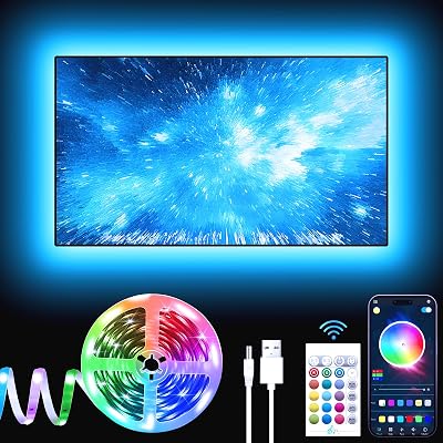 GIPOYENT TV LED Lights 13.1ft RGB Bluetooth Backlight for 40-65 Inch TV