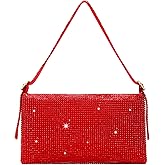Afashor Women's Rhinestone Evening Bag Shiny Shoulder Clutch Purse for Wedding Party with Adjustable Strap