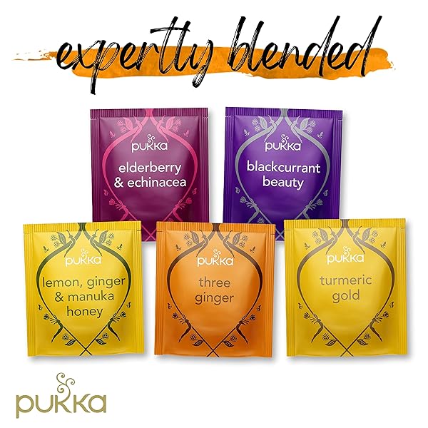PUKKA ORGANIC GIFT SET TEA BAGS, SUPPORT SELECTION BOX HERBAL TEA, 45 TEA BAGS