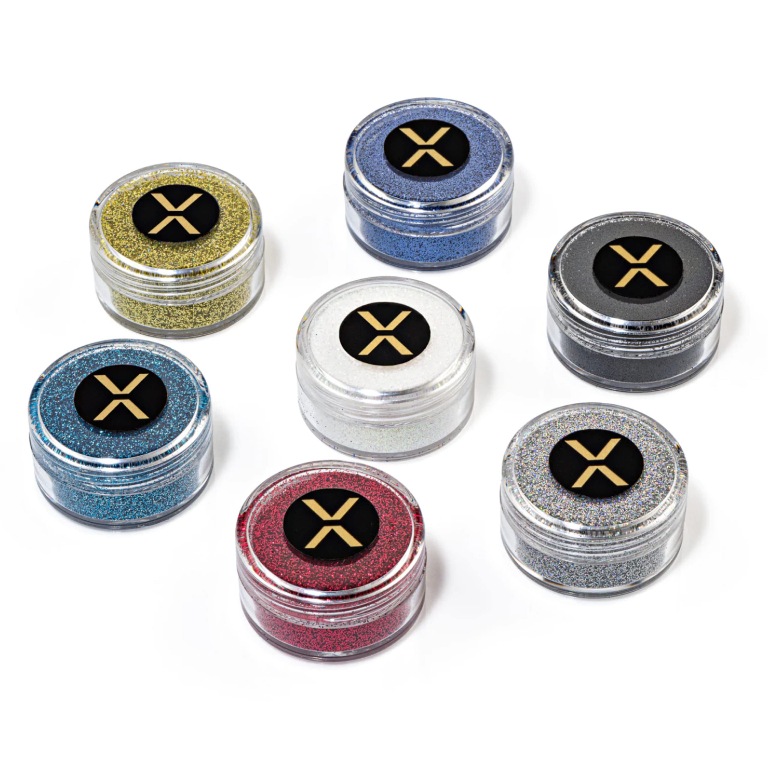 FIXY Biodegradable Loose Glitter - Ultra Fine Cosmetic Eyeshadow Glitter, Face, Hair, Body & Crafts - Set of 7 Stunning, High Pigment Colors - Handmade in California