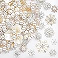 Wavwavw 80 Pcs Rhinestone Buttons Faux Pearl Buttons Flat Back Embellishments for Jewelry Making DIY Craft Wedding Hair Bouquet Home Decoration Party Accessory