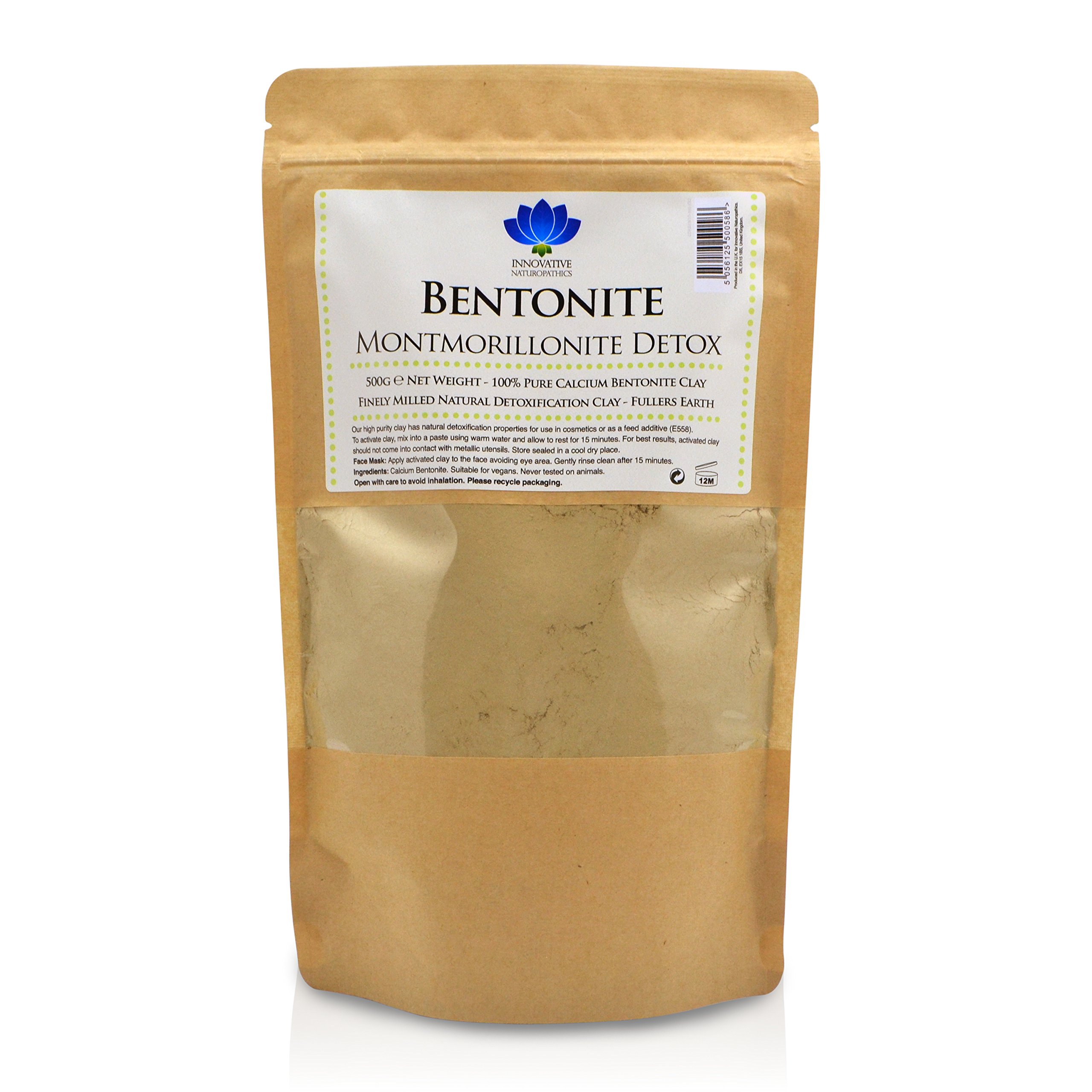 Bentonite Clay - 500g Packet - Pure Calcium Bentonite Detox