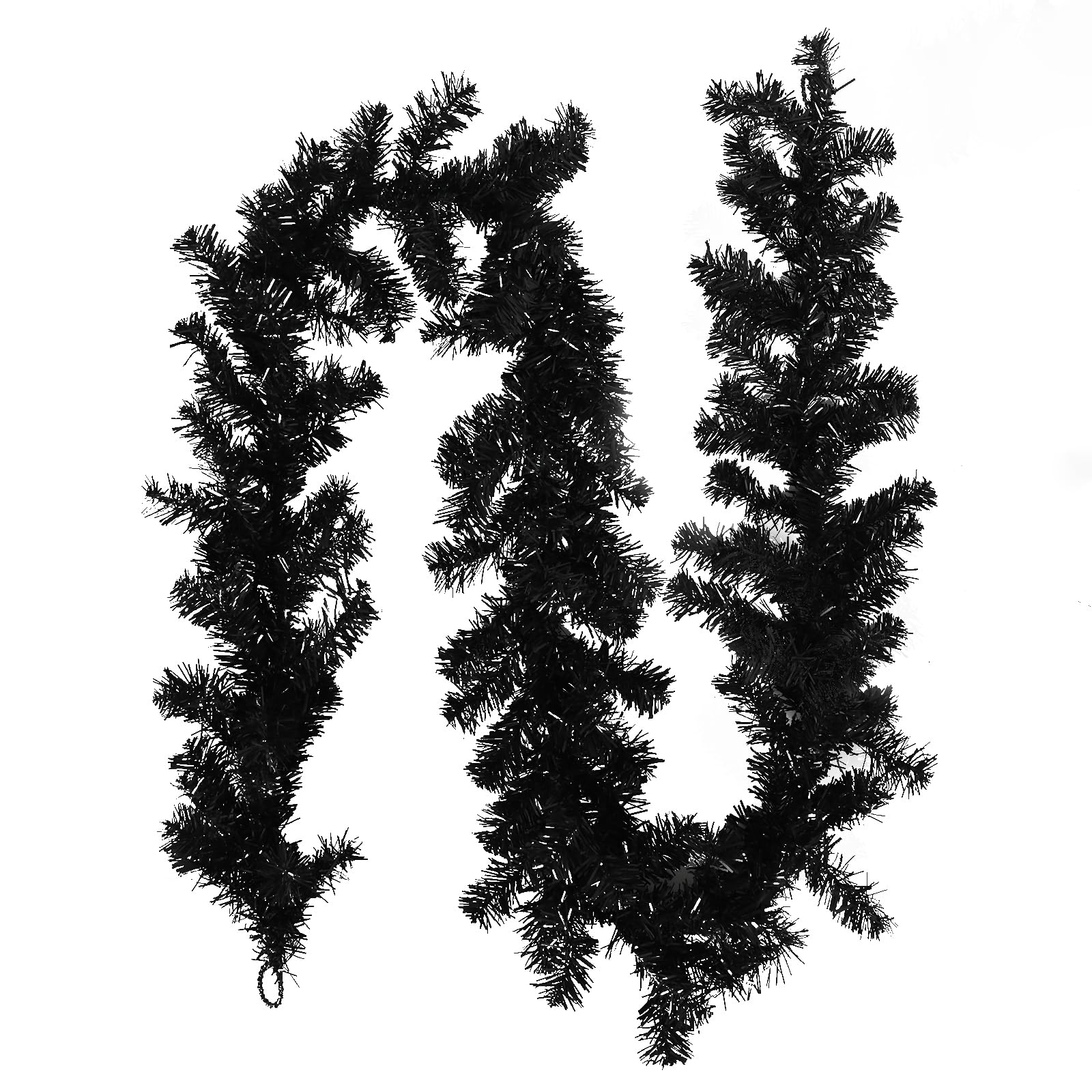 Photo 1 of 9FT Artificial Halloween Garland, Black Pine Hanging Garlands, Halloween Vines for Mantle Fireplace Table Home Indoor Decor