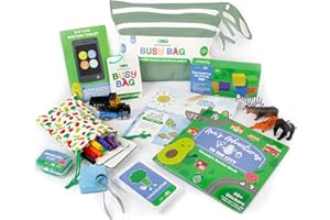 BapronBaby Feeding Littles Busy Bag (Sage) - Toddler Travel Activity Kit, Restaurant Activity Kit for Independent and Family-Wide Play, Age 3+