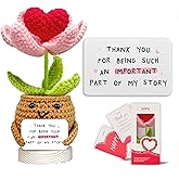 Gossby Handmade Positive Heart Flower Crochet - Thank You for Being an Important Part- Thank You Gift for Women - Appreciation, Mothers Day, Birthday Gift for Teacher, Coworker, Mom, Sister, Friend