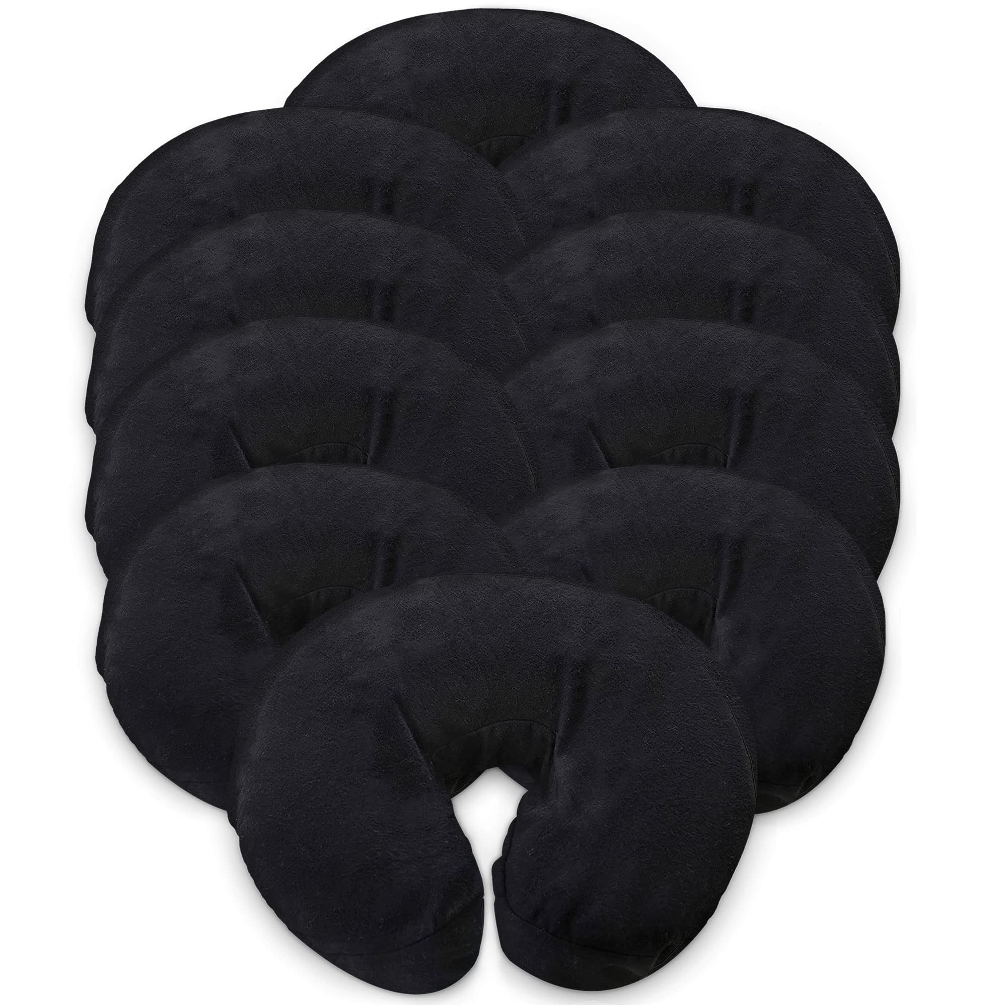 Photo 1 of London Linens Pack of 10, Premium Extra Thick 100% Cotton Flannel Massage Tables Face Cradle Covers Cozies Fitted - Includes 10 pcs (Black)