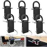 VONLX Stake Pocket D Rings 6pcs 18000lbs Heavy Duty D-Ring Tie Downs for Utility Trailers and Flatbed Trucks w/Hitch Pin w/Steel Cables, Removable Tie Downs for Flatbed Cargo Trucks, Black Upgrade