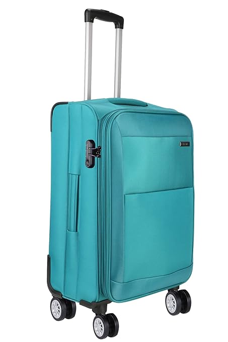 Nasher Miles Manarola Polyester 71cm Soft-sided Cyan Check-inTrolley Bag