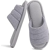 Shevalues Summer House Slippers for Women Men Breathable Waffle Indoor Slippers Slip-on Open Toe Home Shoes