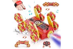 SHXYKZ 8wd Remote Control Car, Gesture Sensing RC Stunt Car Toys for Kids Ages 8+, 2.4Ghz Hand Controlled RC Car with Spray, Light & Sound, 360° Rotating Transform Drift Climbing Racing