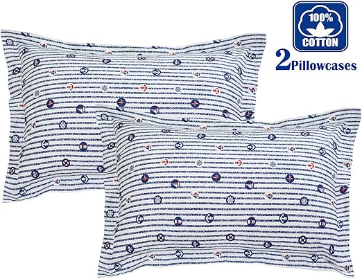 Amazon Com Brandream Navy Striped Pillow Cases Set Of 2 Standard