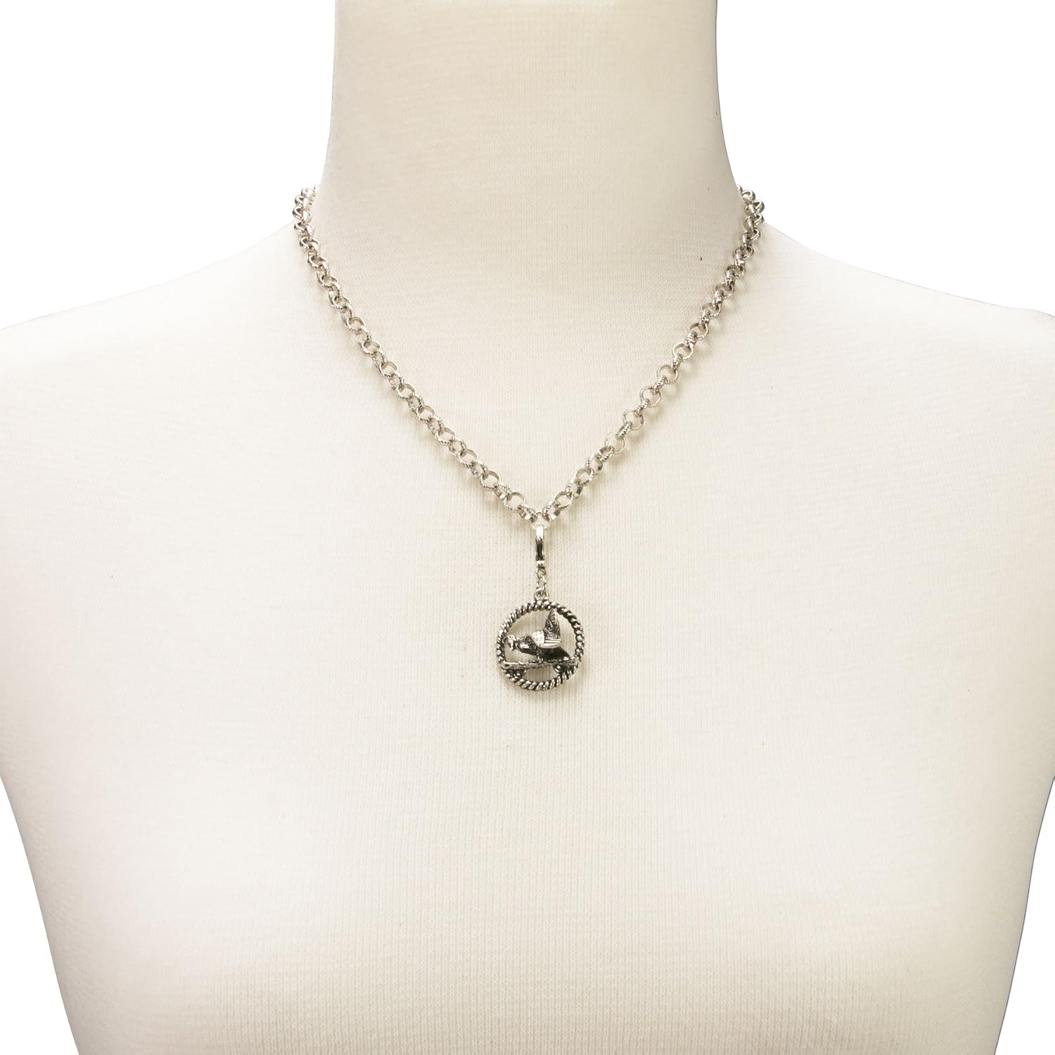 Alpenflüstern AAH138 Auerhahn Costume Pendant in Ring Small for Charivari Antique Silver Colours - Image 3