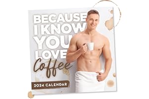 HUMOR US GOODS Funny Gifts for Women - 2024 Wall Calendar - 12"x12" 12 Month Wall Calendar Coffee Themed Gifts for Her - Cute Coffee Calendar - Coffee Lovers Gifts Ideas Office Gag Gifts - Coworker Gifts for Women