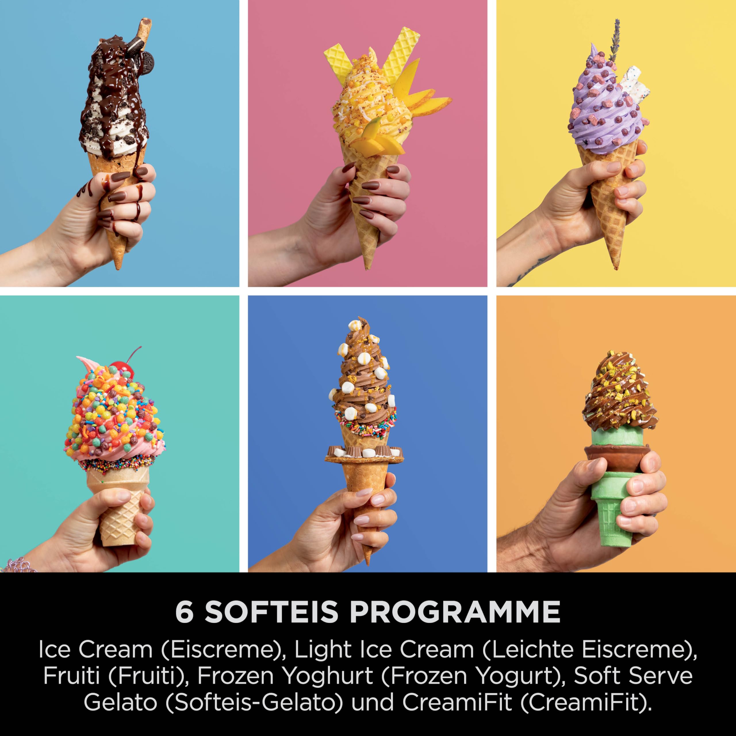 Ninja CREAMi Scoop & Swirl Eismaschine mit 2 Behältern, 13 Funktionen, für Eiscreme, Softeis, Gelato, Sorbet, Milchshakes und mehr, mit Mix-In-Funktion, Platinsilber, NC701EU 4