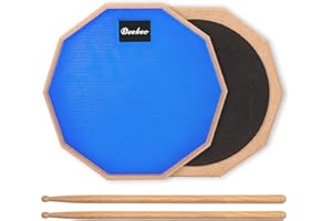 Deekec Drum Practice Pad 8 Inches for Drumming Silent Practice Drum Pad 2-Sided With 5A Drum Sticks (Blue)