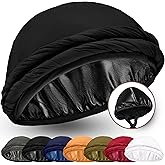 Silk Satin Lined Halo Turban Head Wrap Pre-Tied Skull Cap for Men and Women Sleeping Bonnet Hair Cover Chemo Hair Loss Hat