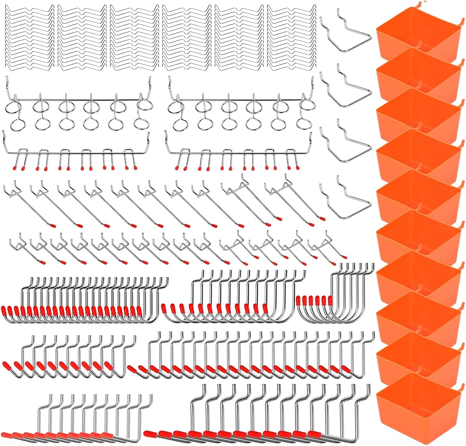 HORUSDY 228-Piece Pegboard Hooks Assortment. Pegboard Accessories with Pegboard Bins for Organizing Various Tools: Home Improvement