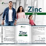 Nu U Nutrition Zinc Tablets 40mg - 365 Vegan Easy Swallow - UK Made view 8