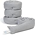 PIG Home Solutions Dryer-Safe Reusable Water Absorbent Sock - 4 Pack - 3" x 38" - Absorbs Up to 34 oz per Sock - Gray - PM50673