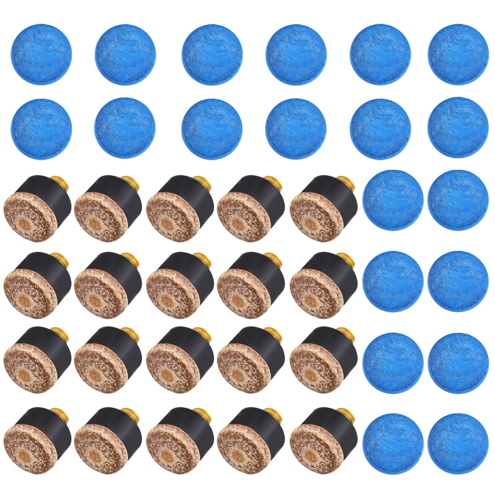 CLISPEED Pool Cue Tips 40 Pack Replaceable Leather Tips for Billiards Cue 0.43 Inch Durable Snooker Accessories for Practice and Game