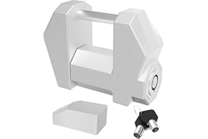 DEEAGLE Trailer Coupler Lock, Heavy Duty Trailer Hitch Lock, 1/4" Dia, 1-1/5" Span for Tow Boat RV Truck Car's Coupler with A