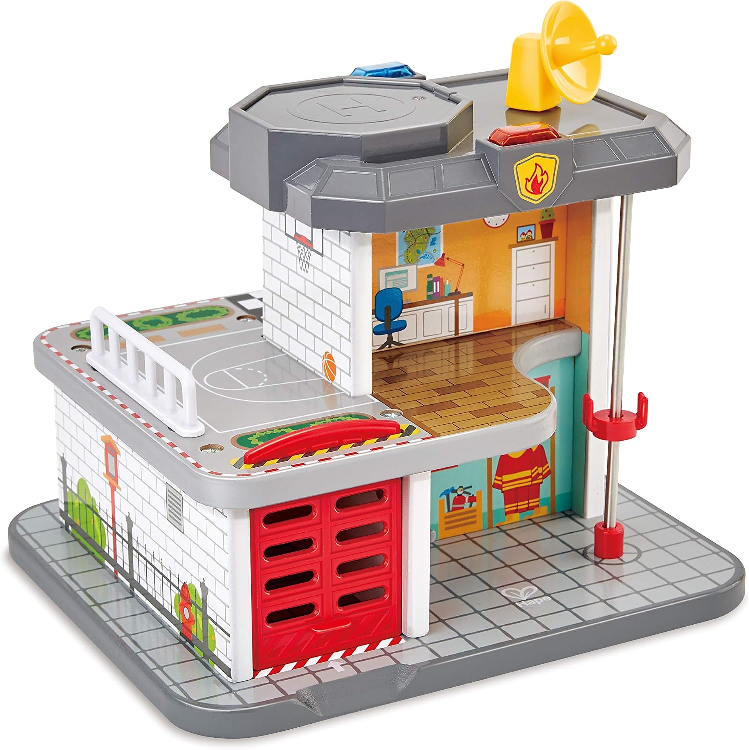 Disney Hape E3736 Emergency Services HQ Wooden Train Set, Plastic, Wood, Medium - Image 5