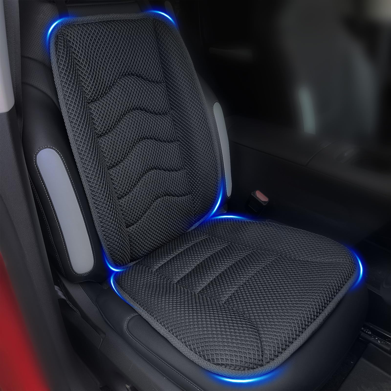 Photo 1 of AEROiVi Car Seat Cushion with Back Support Pillow,Breathable 3D Air Mesh,Non-Slip Bottom, Lumbar Support Car Seat Cushion for Long Sitting,Comfort Car Seat Protector,Car Seat Pad Works with Truck,SUV