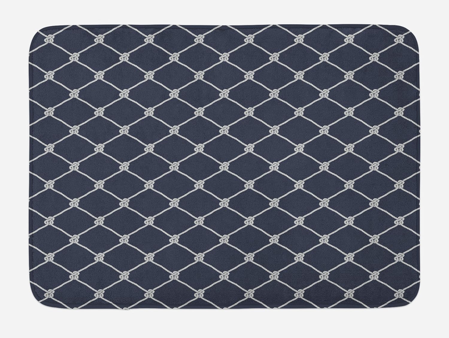 Ambesonne Navy Blue Bath Mat, Navy Sea Yacht Theme Cool
