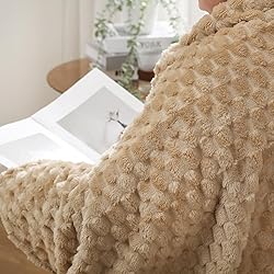 Puncuntex Beige Throw Blanket 60"×80" inches Fuzzy