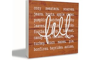 KEUSPI Fall Signs for Home Decor Fall Decorations Autumn Farmhouse Wood Sign Plaque Autumn Desk Decorative, Fall Wooden Sign Wall Decor for Home Bathroom Office Farmhouse Decor