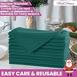 WedDecor 20 Inch Green Cotton Polyester Table Napkins 10pcs Elegant Design view 4
