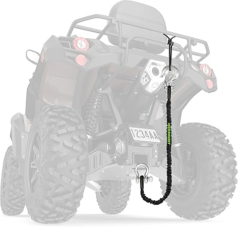 Amazon Mud Bandit Atvリカバリーストラップ ウインチフックとdリングシャックル付き 牽引ロープ 四輪車 クアッドutv サイドバイサイド 9000ポンド ループ付き合成ロープ プレミアムマディングアクセサリー 牽引ロープ 車 バイク