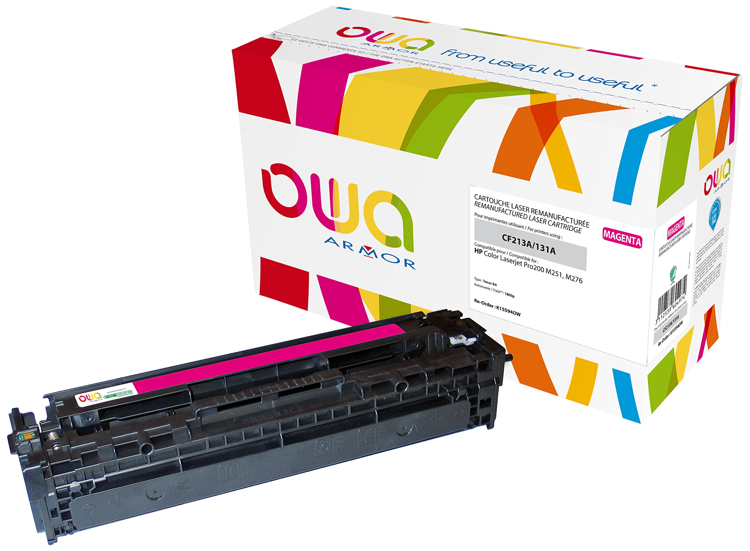 Armor CF213A/731M Remanufactured Laser Toner Compatible with HP Laserjet Pro Printer - Magenta