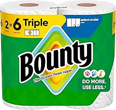Bounty Select-A-Size Paper Towels, White, 2 Triple Rolls = 6 Regular Rolls