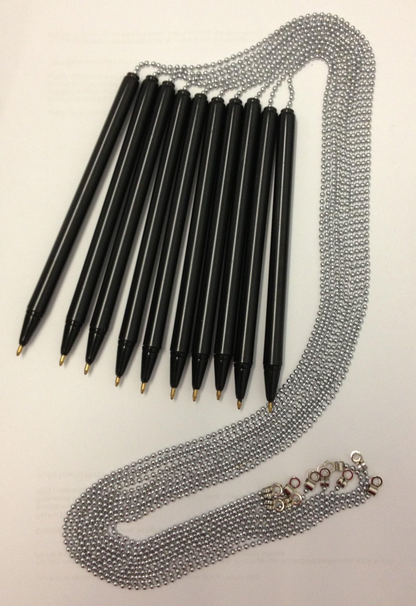 10 x Nevastray Pen on Chain Pens with eyelet for Counter & Desk Secure