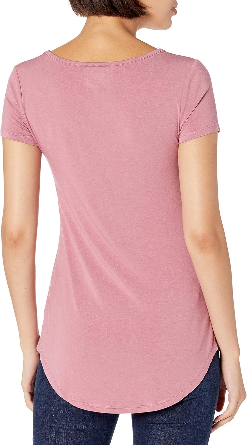 Brand - Daily Ritual Women's Jersey Short-Sleeve Scoop-Neck Longline T-Shirt: Clothing