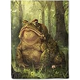 BIWOTU Funny Frog Blanket - Super Soft, Cozy, Lightweight Flannel Throw - Warm, Anti-Pilling Plush Blanket for Couch, Bed, Office, Travel, Outdoor Unisex Gift for Adult - 50×60in