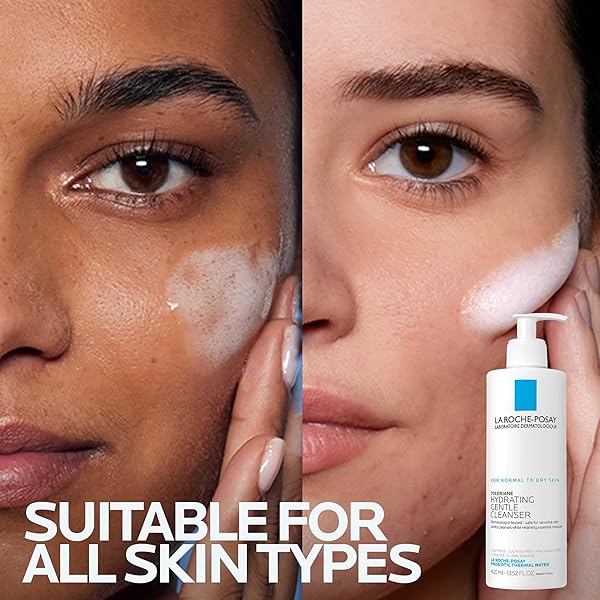 LA ROCHE-POSAY TOLERIANE HYDRATING GENTLE FACE CLEANSER, DAILY FACIAL CLEANSER WITH NIACINAMIDE AND CERAMIDES FOR SENSITIVE SKIN, MOISTURIZING FACE WASH FOR NORMAL TO DRY SKIN, FRAGRANCE FREE