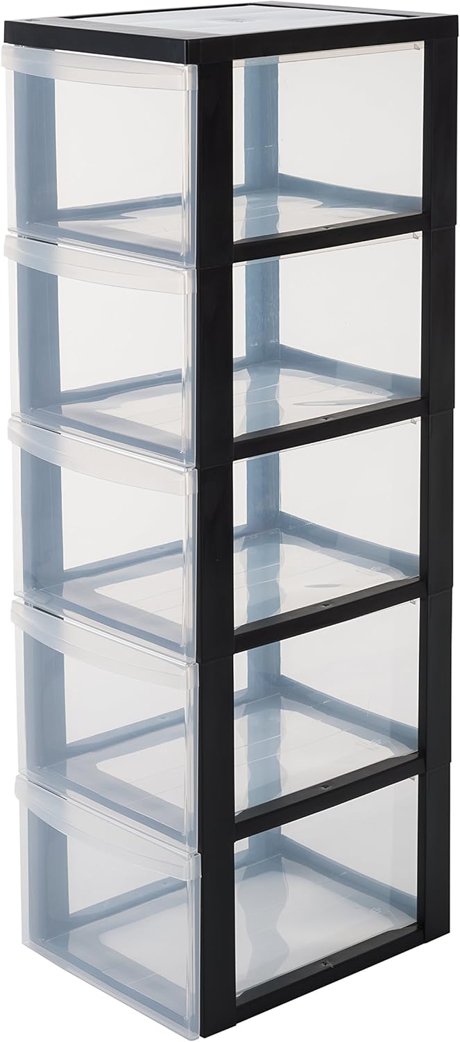 IRIS, Schubladenschrank / Schubladenbox / Rollwagen / Rollcontainer / Werkzeugschrank 'Drawer Chest', DC-305, mit Rollen, Plastik, schwarz