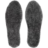 riemot Men's Genuine Sheepskin Insoles Premium Warm Thick Wool Fur Fleece Shoe Inserts Cozy & Fluffy Breathable Replacement Insole for Snow Boots Slippers Work Boot Grey EU42/US9